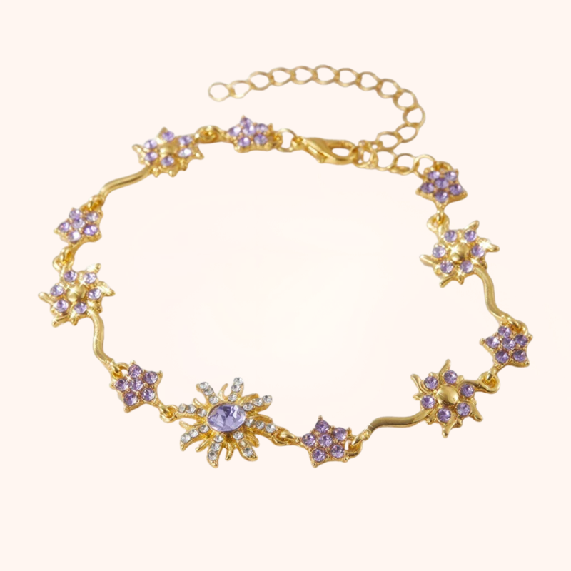 Sunflower Crystal Charm Bracelet