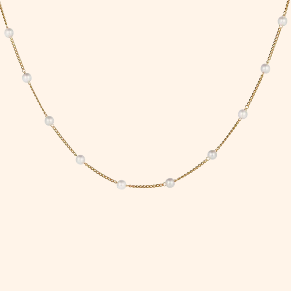 Pearl Diamond Cross Necklace
