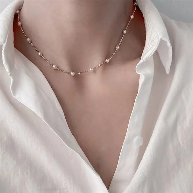 Pearl Diamond Cross Necklace