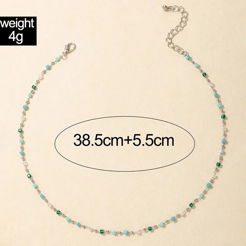 Opal Bead Pendant Necklace