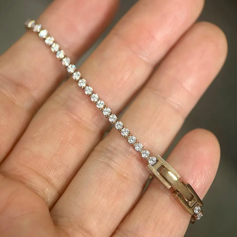 Crystal Cluster Tennis Bracelet