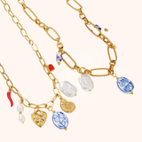Heart Charm Layered Pearl Necklace