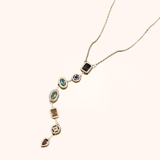Crystal Drop Long Pendant Necklace