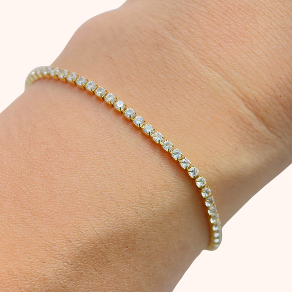 Crystal Cluster Tennis Bracelet