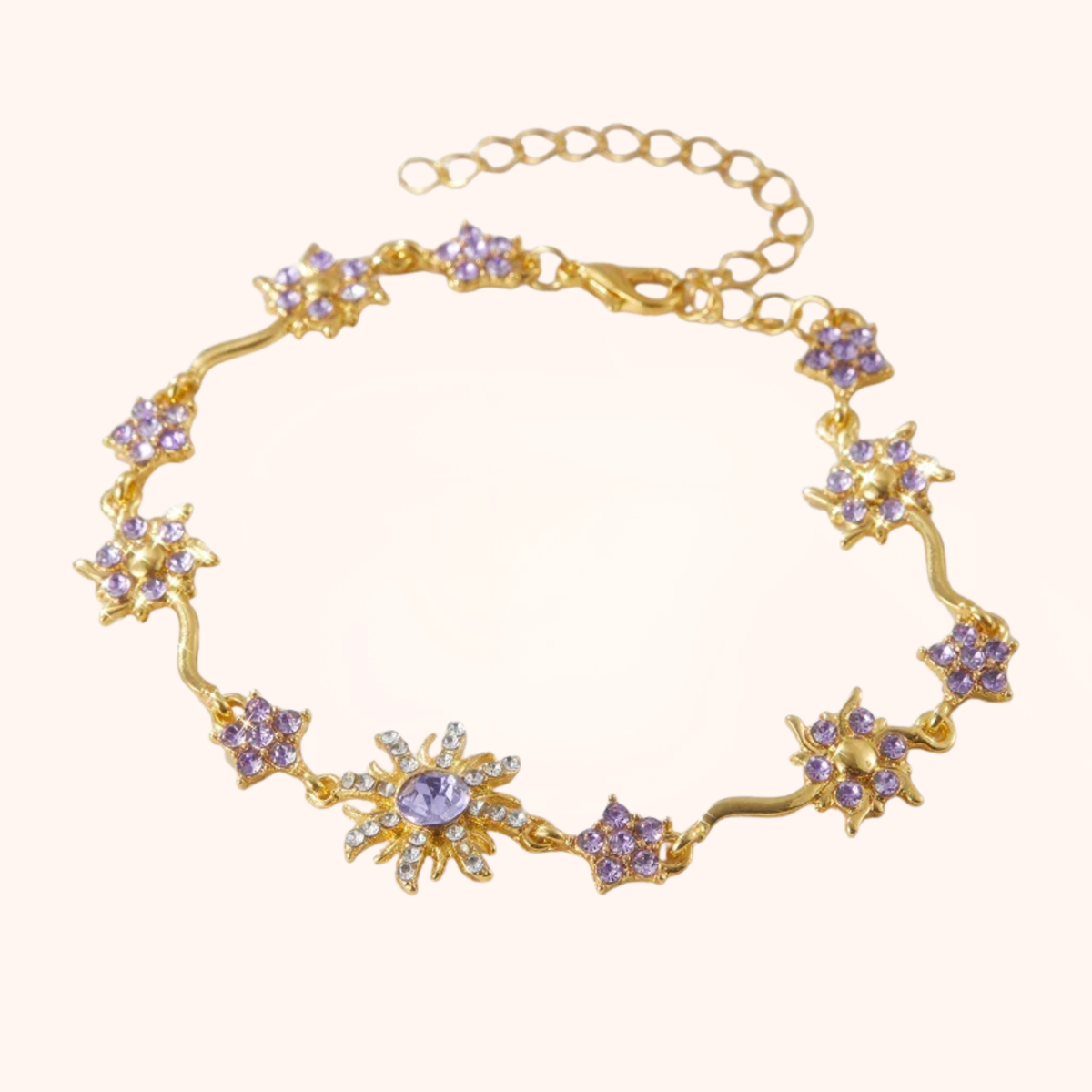 Sunflower Crystal Charm Bracelet