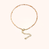 Peach Sunstone Beaded Bracelet