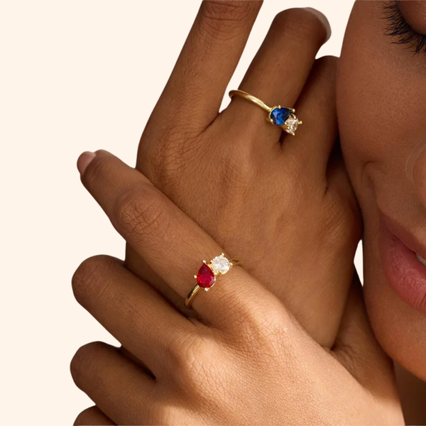 Birthstone Toi et Moi Promise Ring — Two Souls, One Story