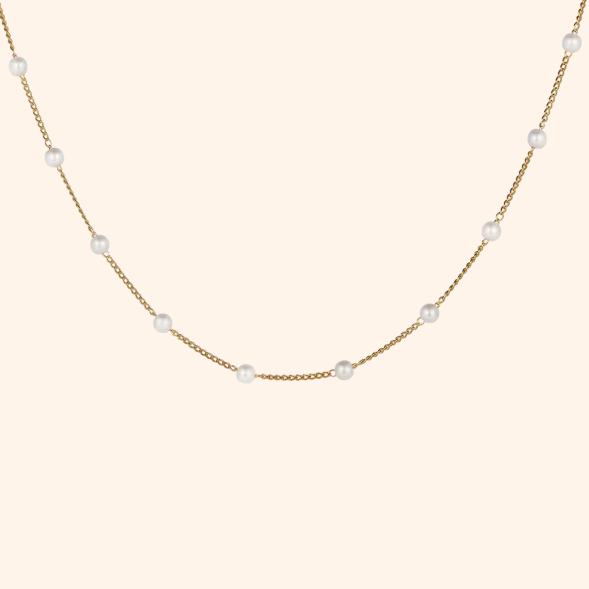 Pearl Diamond Cross Necklace