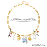 Heart Charm Layered Pearl Necklace