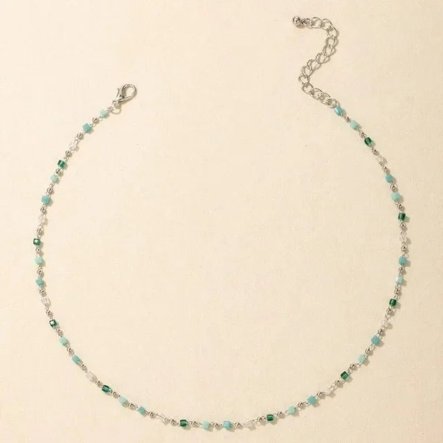 Opal Bead Pendant Necklace