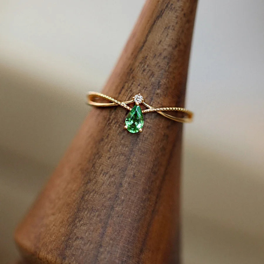 Evergreen Drop Ring