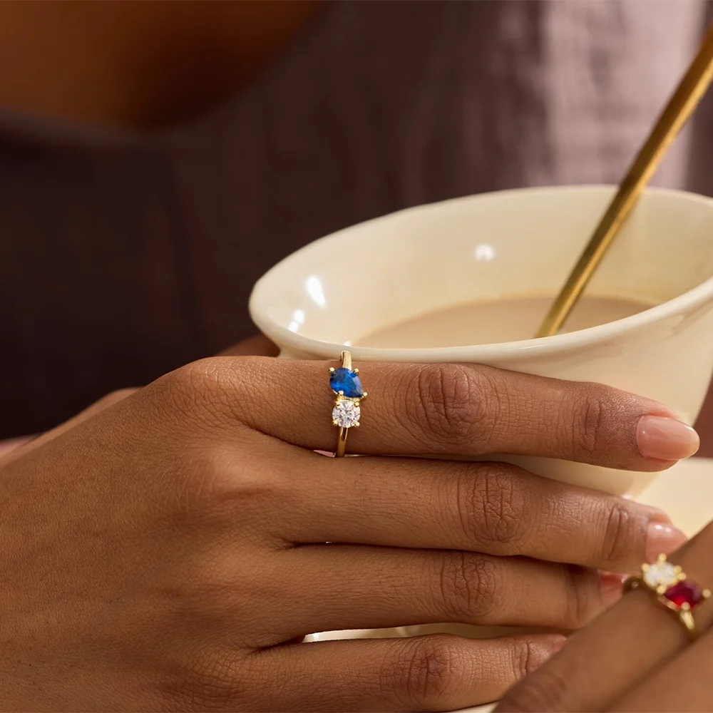 Birthstone Toi et Moi Ring