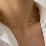 Pearl Diamond Cross Necklace