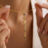 Crystal Drop Long Pendant Necklace