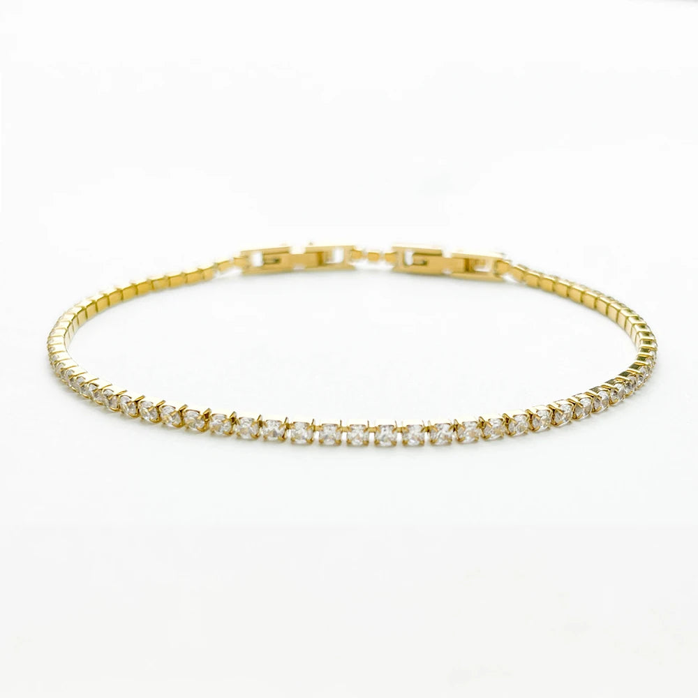 Crystal Cluster Tennis Bracelet