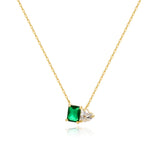 Emerald Crystal Pearl Pendant Necklace