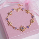 Sunflower Crystal Charm Bracelet