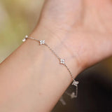 Lucky Clover Sterling Silver Bracelet
