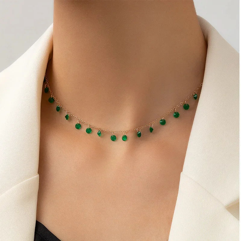 Opal Bead Pendant Necklace