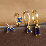 Flower Birthstone Huggie Earrings