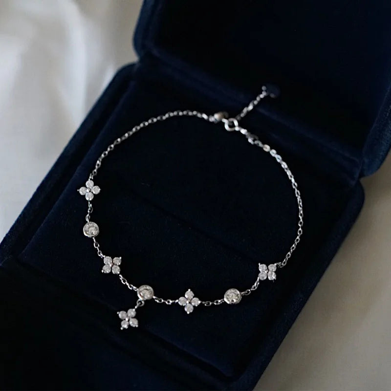 Lucky Clover Sterling Silver Bracelet