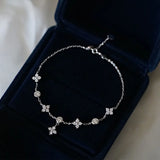 Lucky Clover Sterling Silver Bracelet