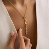 Crystal Drop Long Pendant Necklace