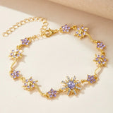 Sunflower Crystal Charm Bracelet