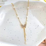 Butterfly Pearl Collar Necklace