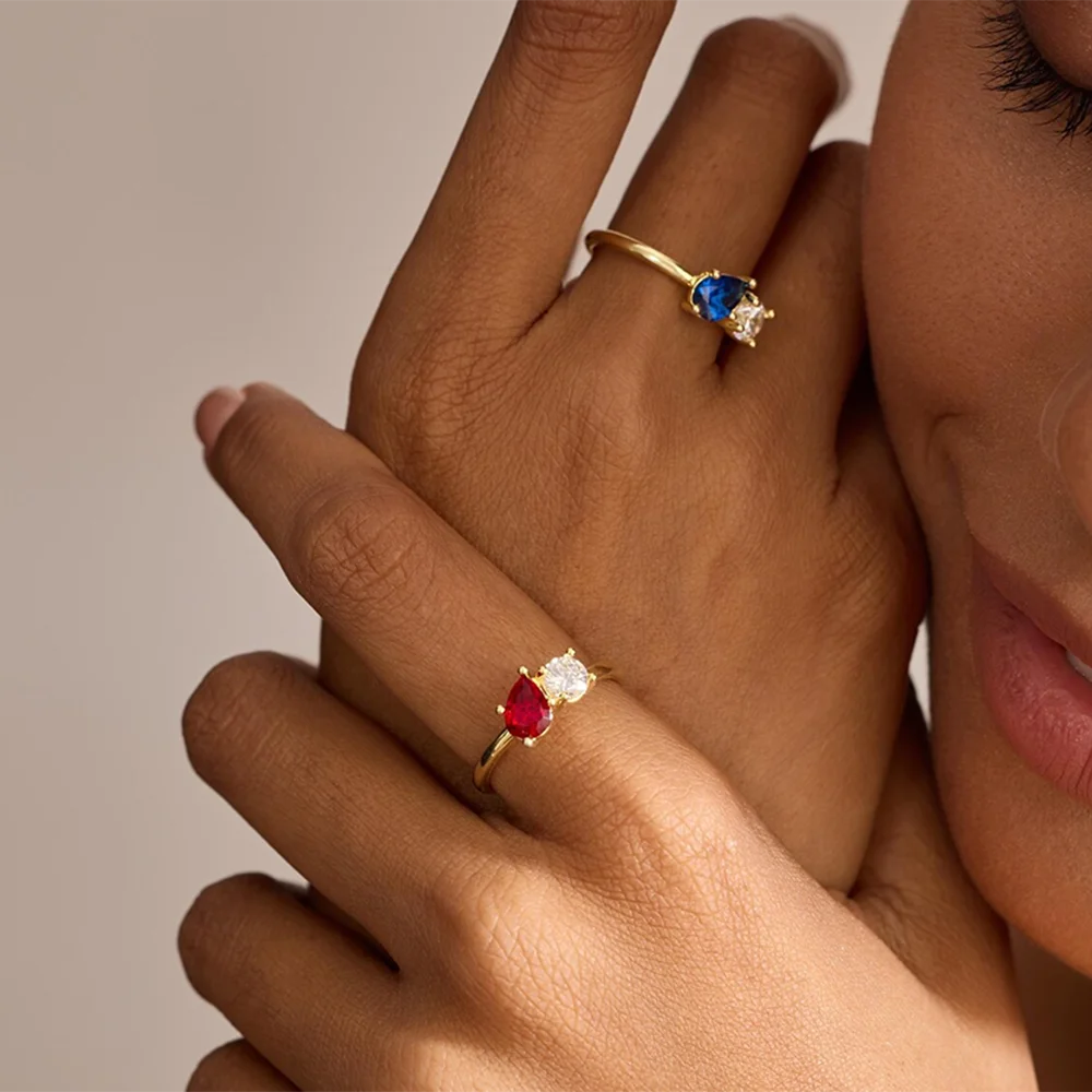 Birthstone Toi et Moi Ring