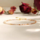 Peach Sunstone Beaded Bracelet