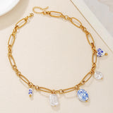 Heart Charm Layered Pearl Necklace