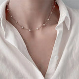 Pearl Diamond Cross Necklace