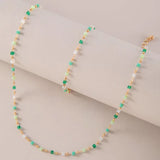 Opal Bead Pendant Necklace