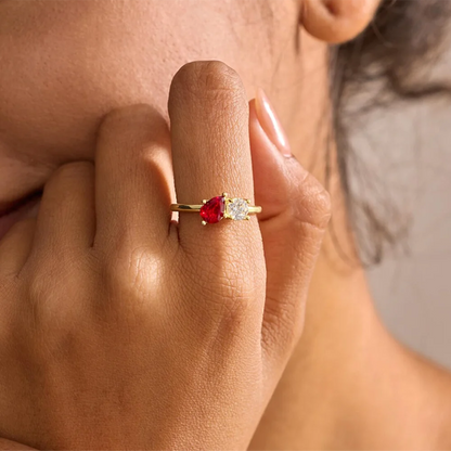 Birthstone Toi et Moi Ring