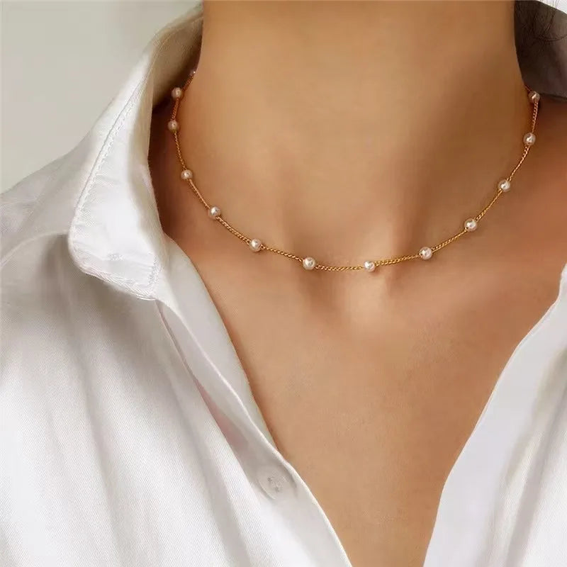 Pearl Diamond Cross Necklace