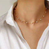 Pearl Diamond Cross Necklace
