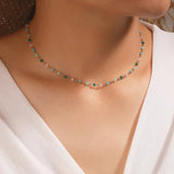 Opal Bead Pendant Necklace