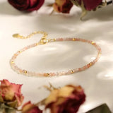Peach Sunstone Beaded Bracelet