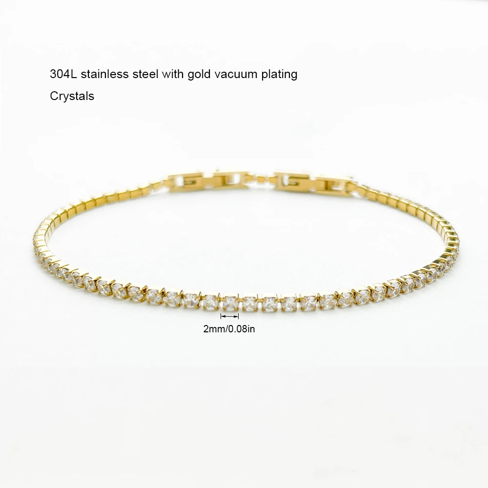Crystal Cluster Tennis Bracelet
